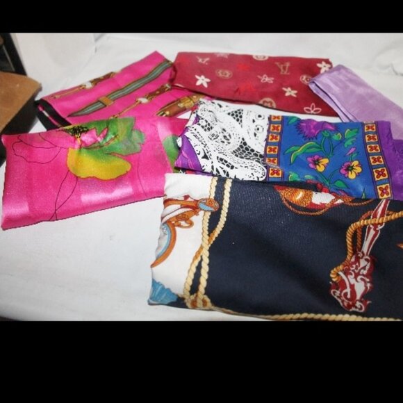 Liz Claiborne Accessories - 6 Silk Some Hand Rolled Vibrant Designer Look Scarfs Scarves